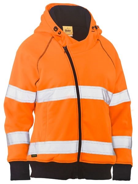 BISLEY BKL6819T LADIES REFLECTIVE HI VIS FLEECE HOODIE