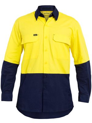 BISLEY BS6415 MENS L/S HI VIS X AIRFLOW RIPSTOP SHIRT