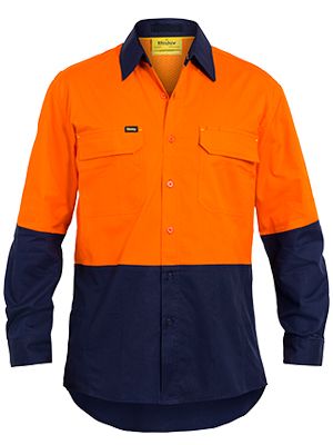 BISLEY BS6415 MENS L/S HI VIS X AIRFLOW RIPSTOP SHIRT