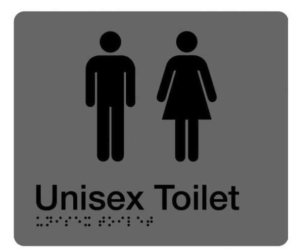 BRAILLE UNISEX TOILET SIGN