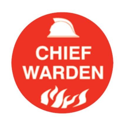 FIRE HARD HAT LABEL - CHIEF WARDEN