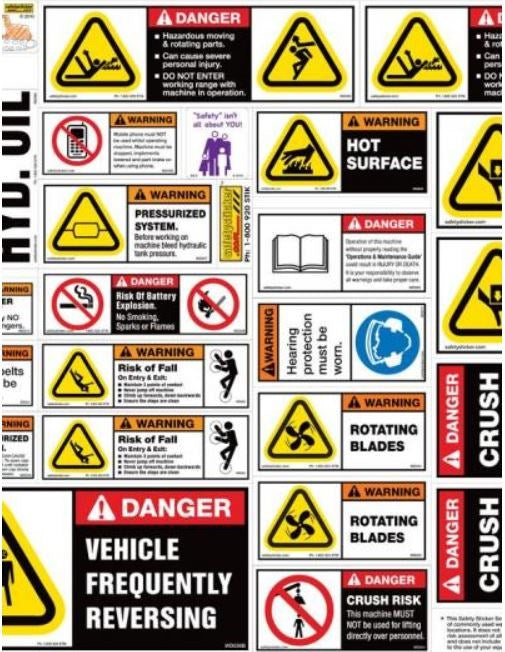 COMPACTOR SAFETY STICKER KIT COMSS