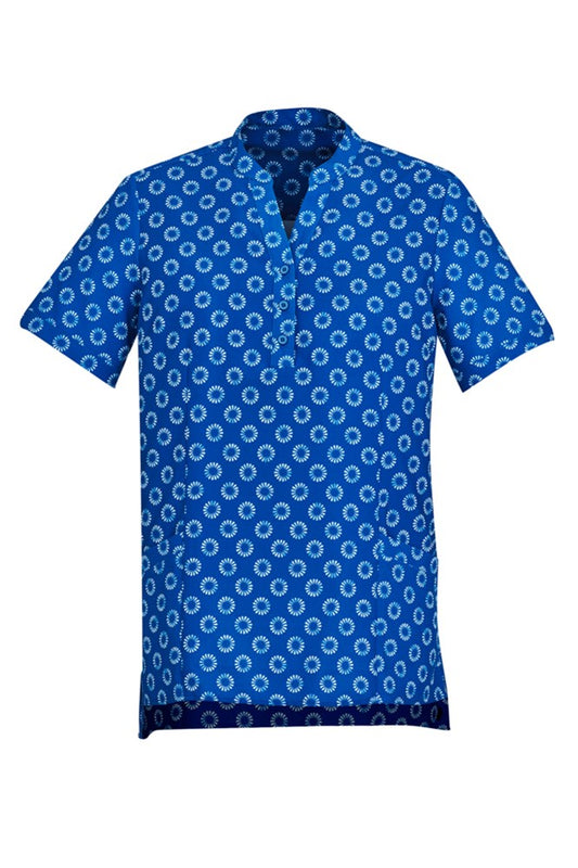 BIZ CARE CS950LS WOMENS EASY STRETCH DAISY PRINT TUNIC