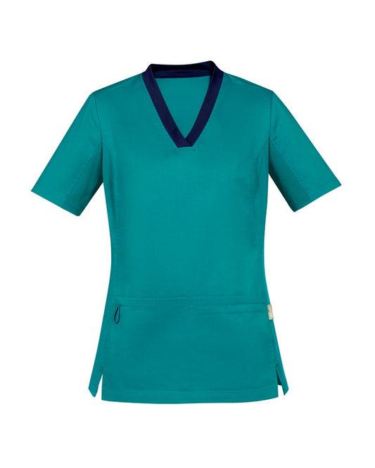 BIZ CARE CST043LS RILEY WOMENS V-NECK SCRUB TOP