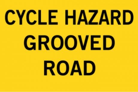 CYCLE HAZARD GROOVED ROAD REPEATER SIGN - CLASS 1 REFLECTIVE