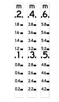 0.2M - 2M WHITE REFLECTIVE ALUMINUM DEPTH MARKER  COPY COPY