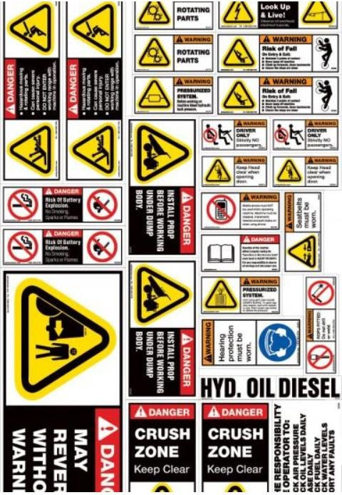 DUMP TRUCK SAFETY STICKER KIT DUMPSS