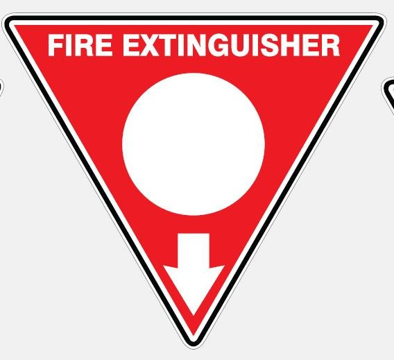 FIRE EXTINGUISHER LOCATION TRIANGLE SIGN - WATER