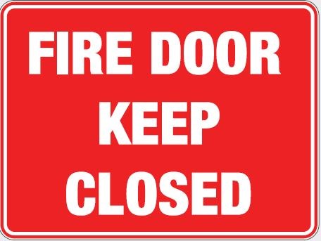 FIRE DOOR KEEP CLOSED SIGN