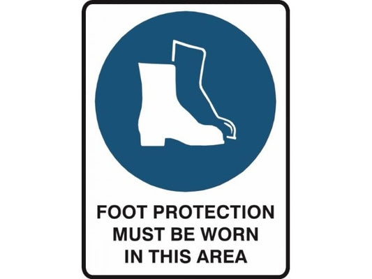 MANDATORY FOOT PROTECTION MUST BE WORN IN THIS AREA STICKER