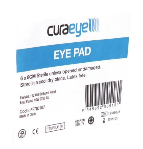 EYE PAD FRD107, STERILE 6 X 8CM, PK 1