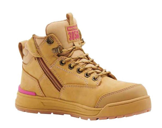 HARD YAKKA 3056 LADIES LACE ZIP SIDE SAFETY BOOTS