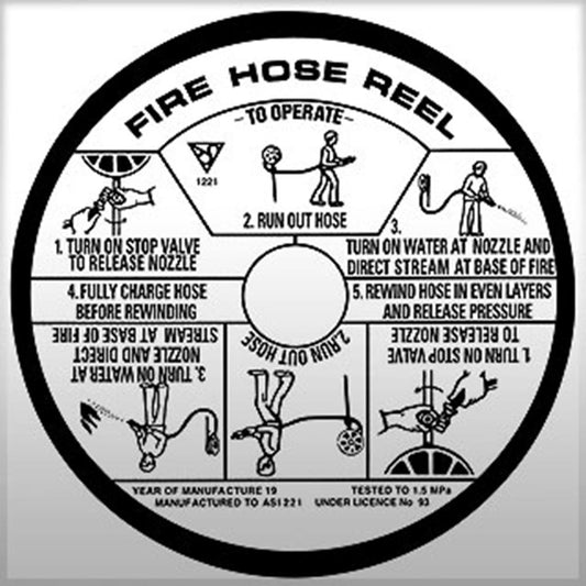 GENERIC HOSE REEL INSTRUCTION LABEL ADHESIVE