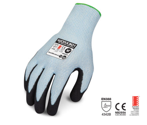 FORCE 360 GWORX301 CUT RESISTANT SAND NITRILE GLOVE