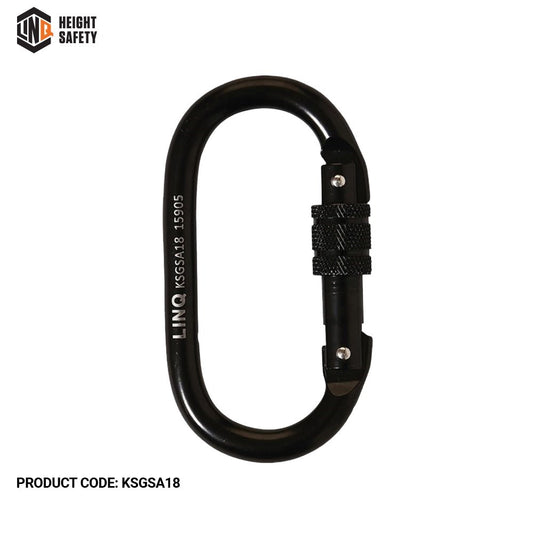 LINQ KARABINER KSGSA18 - SCREW GATE STEEL ALLOY 18MM
