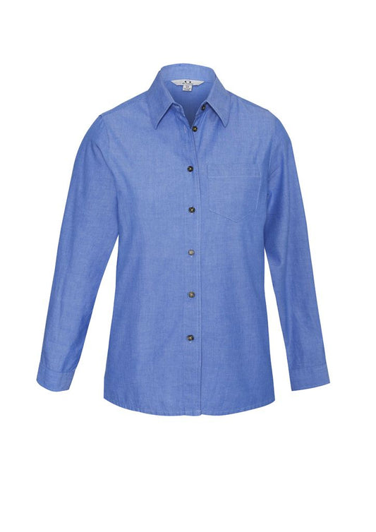 BIZ COLLECTION LB6201 LADIES L/SL CHAMBRAY SHIRT