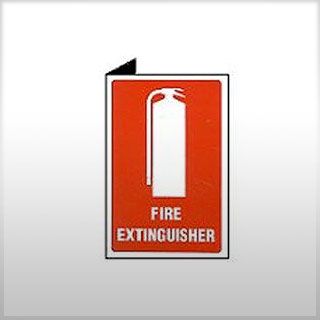 FIRE EXTINGUISHER LOCATION SIGN RIGHT ANGLE - MEDIUM