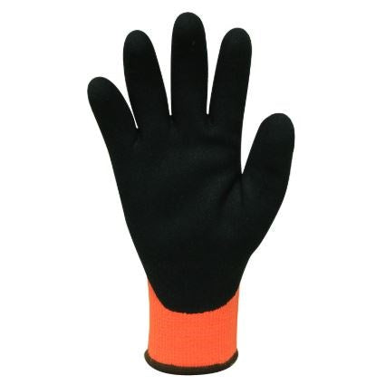 BASTION MODINA CUT 3 ORANGE ACRYLIC THERMAL GLOVES - BLACK SANDY LATEX COATING