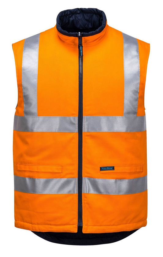 PORTWEST MV278 REFLECTIVE HIVIS 100% COTTON REVERSIBLE VEST