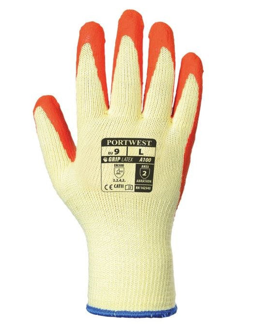 PORTWEST A100 GRIP GLOVE - CRINKLE LATEX