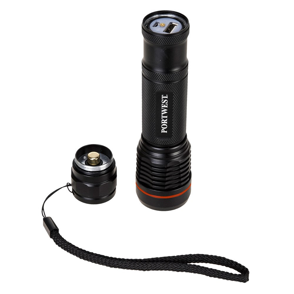PORTWEST PA75 LED USB RECHARGEABLE TORCH - 600 LUMENS