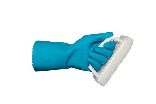 BASTION SILVERLINED RUBBER GLOVES-BLUE