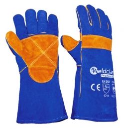 WELDCLASS 8-WGX03 PROMAX BLUE LEATHER WELDING GLOVES