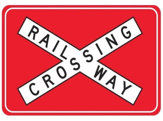 RAILWAY CROSSING R6-25 ROAD SIGN - BRACED