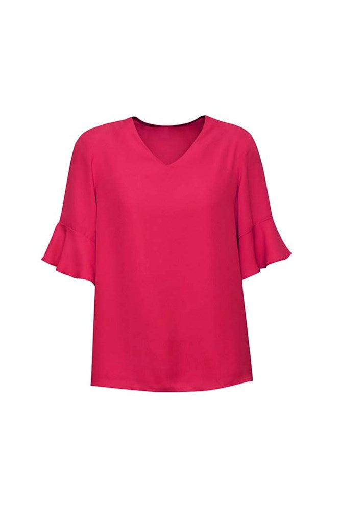 BIZ CORPORATES RB966LS WOMENS ARIA FLUTED SLEEVE BLOUSE