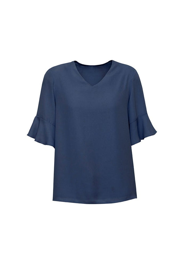 BIZ CORPORATES RB966LS WOMENS ARIA FLUTED SLEEVE BLOUSE