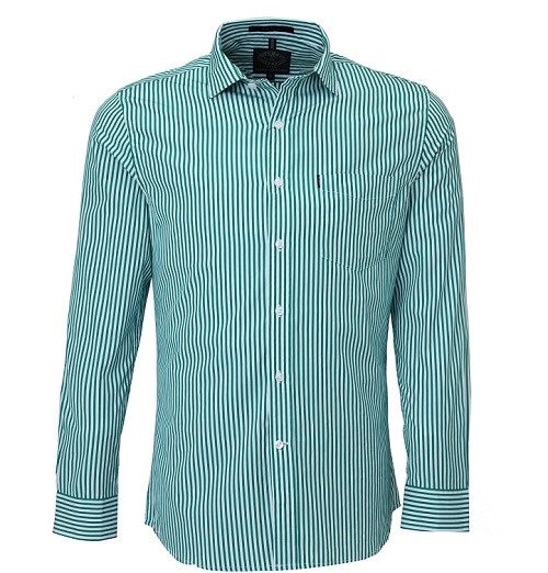 PILBARA RMPC012 MENS COTTON STRIPE L/SL SHIRT