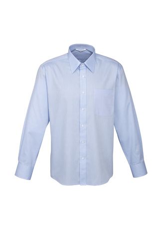 BIZ COLLECTION L/SL LUXE COTTON MINI HERRINGBONE EASY CARE SHIRT