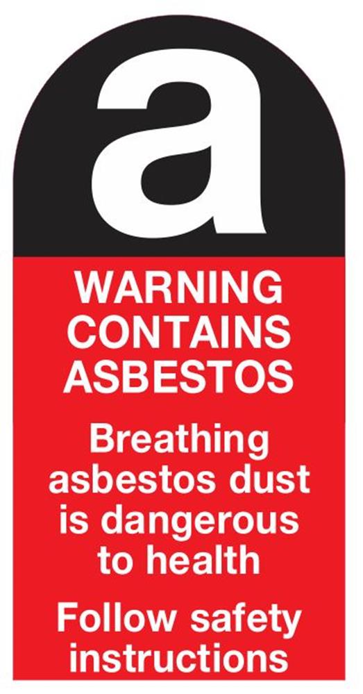 WARNING CONTAINS ASBESTOS DECAL