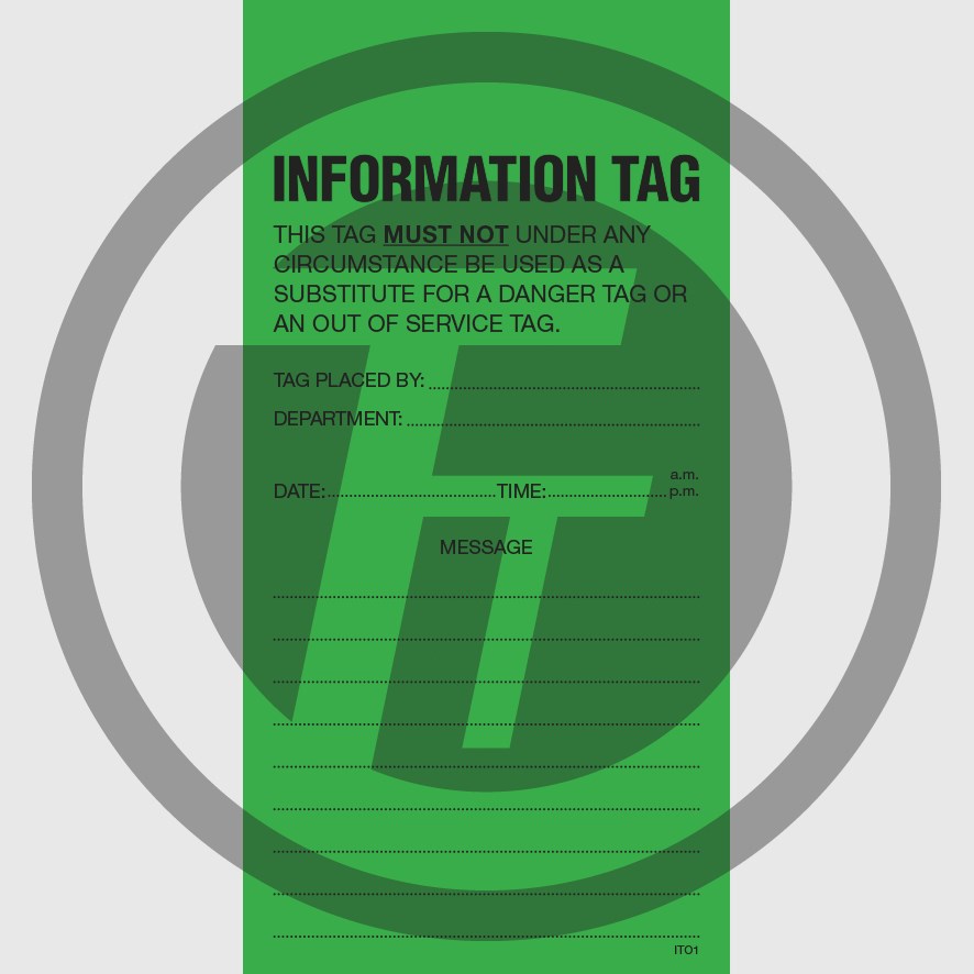 WEATHERPROOF GREEN INFORMATION SD T334 TAGS