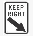 KEEP RIGHT R2-3 ROAD SIGN