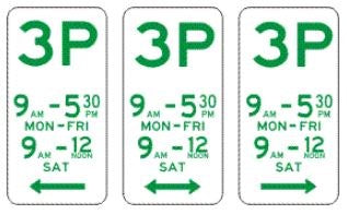 3P PARKING SIGN