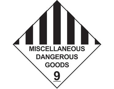 MISCELLANEOUS DANGEROUS GOODS 9 SIGN