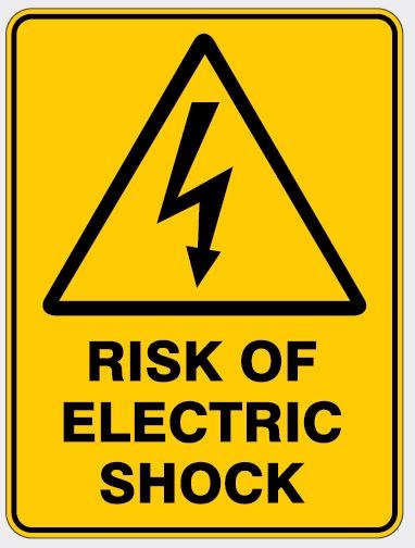 WARNING - RISK OF ELECTRIC SHOCK SIGN