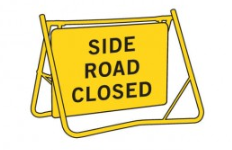 SIDE ROAD CLOSED SWING STAND SIGN