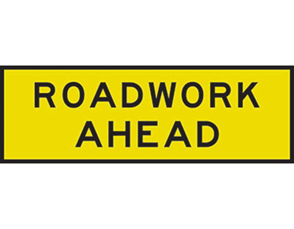 ROADWORK AHEAD ROAD SIGN - BOXED EDGE