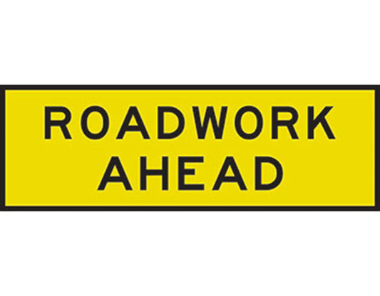ROADWORK AHEAD ROAD SIGN - BOXED EDGE