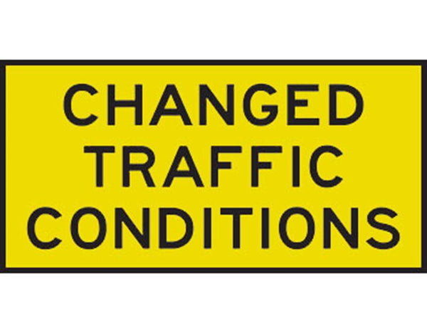 CHANGED TRAFFIC CONDITIONS ROAD SIGN - BOXED EDGE