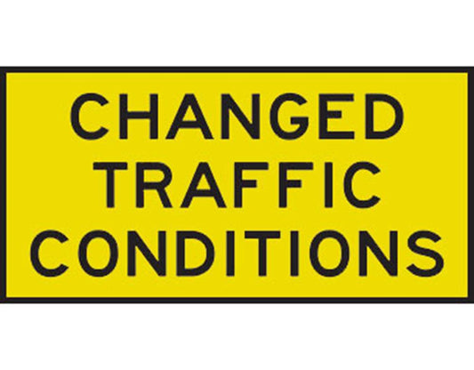CHANGED TRAFFIC CONDITIONS ROAD SIGN - BOXED EDGE