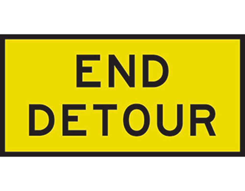 END DETOUR ROAD SIGN - BOXED EDGE