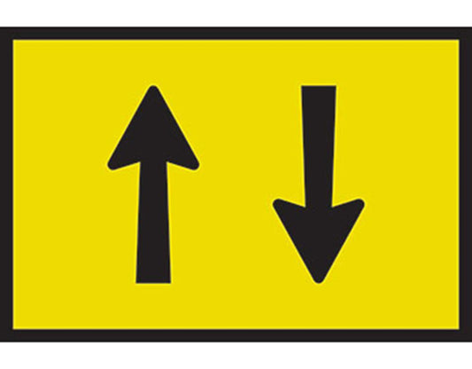 TWO WAY TRAFFIC ROAD SIGN - BOXED EDGE SIGN