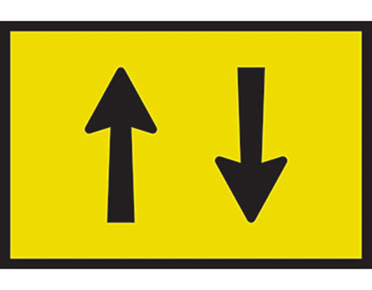 TWO WAY TRAFFIC ROAD SIGN - BOXED EDGE SIGN