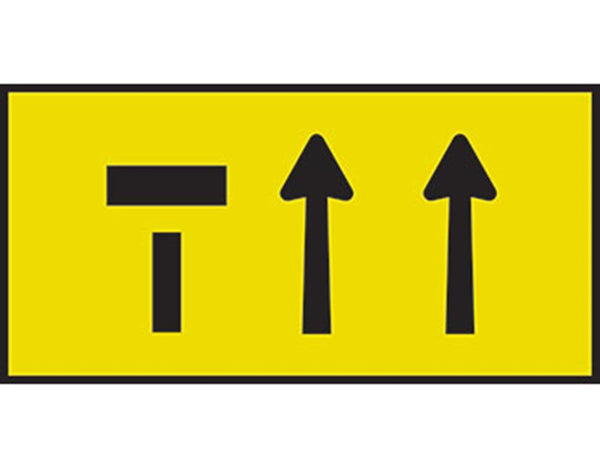3 LANE CHANGE STATUS ROAD SIGN - BOXED EDGE