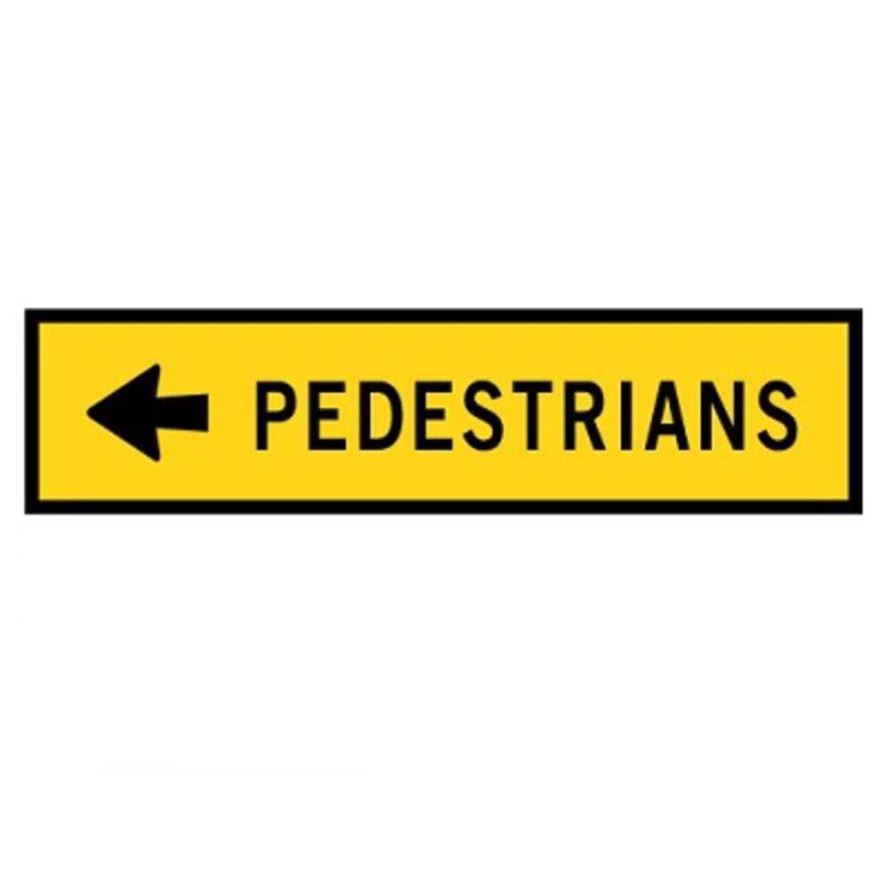 PEDESTRIANS LEFT T8-2(L) BOXED EDGE ROADSIGN-1200 X 300MM