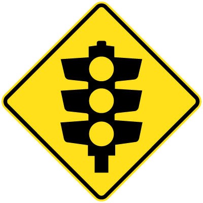 TRAFFIC LIGHT SYMBOL W3-3 WARNING ROAD SIGN