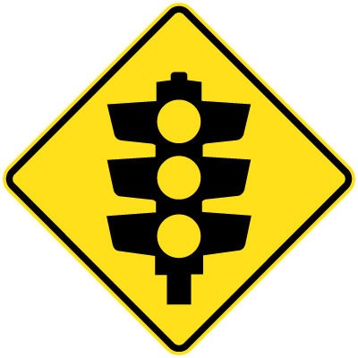 TRAFFIC LIGHT SYMBOL W3-3 WARNING ROAD SIGN